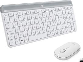"Logitech MK470 Combo Slim" belaidės klaviatūros ir pelės rinkinys, 2,4 GHz ryšys per nano USB imtuvą, 10 m atstumas, 18 mėn. baterijos veikimo laikas, asmeninis / nešiojamasis kompiuteris, itališkas QWERTY išdėstymas - balta / balta