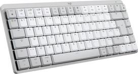 "Logitech MX Mechanical Mini for Mac", belaidė klaviatūra su apšvietimu, plokščiais klavišais, lietimui jautriais klavišais, foniniu apšvietimu, "Bluetooth", USB-C, "Apple", "iPad", prancūziška AZERTY - šviesiai pilka