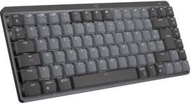 "Logitech MX Mini" mechaninė belaidė klaviatūra su apšvietimu, tyliais klavišais, foniniu apšvietimu, "Bluetooth", USB-C, "MacOS", "Windows", "Linux", "iOS", "Android", prancūziškas AZERTY išdėstymas - grafito spalvos