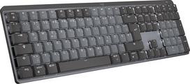 "Logitech MX" mechaninė belaidė apšviesta belaidė klaviatūra, linijiniai klavišai, foninis apšvietimas, "Bluetooth", USB-C, "MacOS", "Windows", "Linux", "iOS", "Android", metalinė, vokiška QWERTZ - pilka