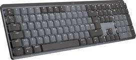 "Logitech MX" mechaninė belaidė apšviesta klaviatūra, linijiniai klavišai, foninis apšvietimas, "Bluetooth", USB-C, "MacOS", "Windows", "Linux", "iOS", "Android", skandinaviškas QWERTY išdėstymas - pilka