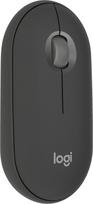 "Logitech Pebble Mouse 2 M350s Slim Wireless Bluetooth" pelė, mobili, lengva, pritaikoma, tyliai paspaudžianti, lengvai perjungiama "Windows", "macOS", "iPadOS", "Android", "ChromeOS" - grafito spalvos
