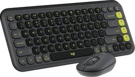 "Logitech POP ICON" kombinuotosios "Bluetooth" klaviatūros ir pelės rinkinys, patogus rašymas, programuojami mygtukai, tylūs paspaudimai, lengvas perjungimas iki 3 įrenginių - grafitinis