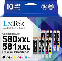 "LxTek" 580 581 suderinama su "Canon" 581 XXL, skirta "Canon" spausdintuvų kasetėms 580 581 XXL, skirta TR8550 spausdintuvų kasetėms TS6350a TS6350 TS6350 TS6300 TS6150 TS705 TR7550 TS6351a TS6251 (10 vnt.)