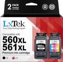 "LxTek" PG-560XL CL-561XL rašalo atsarginė kasetė, atkurta kasetė, skirta "Canon Pixma TS5350", TS7450, TS5351, TS5352, TS5353, TS7451 (1 juoda, 1 spalvota)