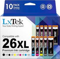 "Lxtek" suderinamos rašalo kasetės, skirtos naudoti su "Epson 26 26XL" (2 juodos, 2 foto juodos, 2 žydros, 2 purpurinės, 2 geltonos), skirtos naudoti su spausdintuvais "Epson Expression Premium XP-510 XP-600 XP-605 XP-610 XP-615 XP-700 620 625 XP-205 XP-3
