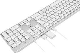 "Macally" UCZKEYHUBW-UK Išplėstinė USB-C klaviatūra, 2 USB-A ir 1 USB-C prievadai, JK QWERTY išdėstymas, aliuminio baltos spalvos