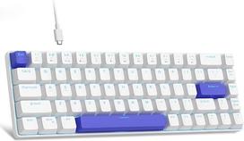 "MageGee" nešiojamoji 60 % mechaninė žaidimų klaviatūra, "Blue Whale" jungiklis, RGB apšvietimas, kompaktiška 68 klavišų mini klaviatūra, skirta "Windows", nešiojamiesiems kompiuteriams, kompiuteriams, su mažo triukšmo medvilne