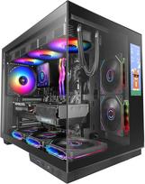 "Mars Gaming MC-Mirage" žaidimų korpusas ATX, reguliuojamas 7,2 colių LCD IPS ekranas, visas priekinis ir šoninis skydelis pagamintas iš grūdinto stiklo, dviejų kamerų sistema, aušinimas vandeniu iki 360 mm, juodas