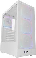 "Mars Gaming MC-Nebula" ATX žaidimų korpusas, 4 "Line-Glow ARGB" 120 mm ventiliatoriai, metalinis priekinis tinklelis su mikro perforacija, "CableHatch", grūdinto stiklo šoninis skydelis, baltos spalvos