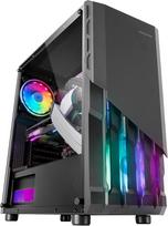 "Mars Gaming MC-X2 Black", kompiuterių žaidimų ATX korpusas, FRGB plieninis priekis, 2 ventiliatoriai, 12 cm FRGB, pilnas šoninis langas
