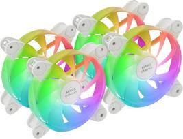 "Mars Gaming MF-4A", rinkinys, 4 x 120 mm ARGB ventiliatoriai, 360° berėmis apšvietimas, 5V 3 kontaktų adresuojamas RGB, reguliuojamas vaivorykštės efektas, ultragarsinis tylus FDB guolis, dvigubas kištukas, baltas