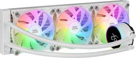 "Mars Gaming ML-LCD360", AIO aušinimo skysčiu sistema, TDP 600 W, 3x FDB ARGB 120 mm ventiliatorius, LCD ekranas su temperatūros stebėjimu, "Opti-Chamber 3rd Gen" siurblys, universalus daugiašakis, baltos spalvos