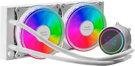 "Mars Gaming ML-ONE240 White", CPU aušinimas vandeniu, TDP 400 W, "Infinity Mirror", 2 tylūs FRGB ventiliatoriai, universalus daugiašakis
