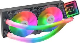 "Mars Gaming ML-ULTRA240 Black", skystas procesoriaus aušinimas, TDP 500 W, "Infinity Mirror", 2 tylūs FDB ARGB ventiliatoriai, ARGB vamzdeliai, universalus daugiašakis