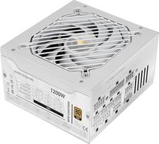 "Mars Gaming MPB1200PSI" kompiuterio maitinimo blokas, visiškai modulinis, 1200 W, "80Plus Gold", 90 %, "SI Extreme Silence" ventiliatorius, AI2-RPM, DC-DC ir SMD, ATX 3.1 ir PCIe 5.1, baltos spalvos