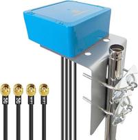 "Maswell 4-in-1" 2x2 MIMO WiFi + 2x2 MIMO mobiliojo ryšio antena, 700-6000MHz 5G 4G 3G, vandeniui atspari varžtų ir klijų montavimo antena, skirta naudoti lauke, skirta IoT M2M