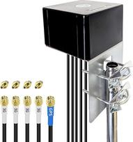 "Maswell" "5-in-1" GPS/5G antena 4X4 MIMO, iki 6 dBi, visur kryžminė poliarizuota plačiajuostė 600-8000 MHz 4G+ LTE-A 5G UWB, "WiFi 6E", "WiFi 7", GNSS GLONASS Beidou Gaileo, SMA kištukas/TS9