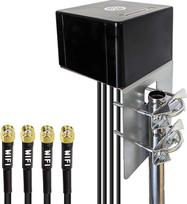 "Maswell" "WiFi" lauko antena 4X4 MIMO, "Omni" 2,1-7,2 GHz "WiFi" maršrutizatoriaus lauko antena nameliams ant ratų WiFi 6E/7 "Bluetooth IoT ZigBee WiMax", prailginimo LMR195 lygiavertis kabelis su RP-SMA
