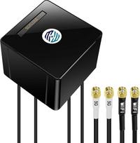 "Maswell" 5G antena "4-in-1", 2X2 MIMO 5G + 2X2 MIMO "WiFi 6" lauke, "Omni" 600-8000MHz lauko antena, skirta "WiFi 6E", "WiFi 7", 5G 4G+ LTE-A, LMR195 lygiavertis SMA kištukas RP-SMA (Master_Cubic 2C2W)
