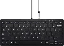 "MCSaite" mini laidinė USB C QWERTY klaviatūra su skaitmenine klaviatūra, suderinama su "Android" / "iOS" / "Windows 11/10/8", juoda