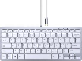 "MCSaite" mini laidinė USB C QWERTY klaviatūra su skaitmenine klaviatūra, suderinama su "Android" / "iOS" / "Windows 11/10/8", sidabrinė