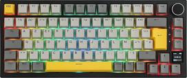 "MechLands AK820 PRO" 75 % mechaninė klaviatūra, ISO išdėstymas, 3 režimų belaidė klaviatūra su TFT ekranu ir kremine sandarinimo konstrukcija, keičiama karštuoju būdu, RGB, NKRO, skirta Win/Mac (AZERTY)
