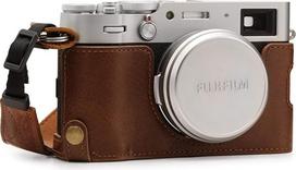 "MegaGear Ever Ready" natūralios odos fotoaparato pusinis dėklas su dirželiu, suderinamas su "Fujifilm X100V