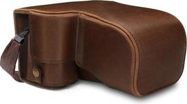 "MegaGear MG1661 Ever Ready Brown Leather Camera Case Bag for Sony Alpha A6100 A6400 18-135mm