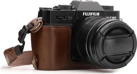 "MegaGear MG958 Ever Ready" odinis fotoaparato dėklas su dirželiu, suderinamas su "Fujifilm X-T30", "X-T20", "X-T10" - tamsiai rudas