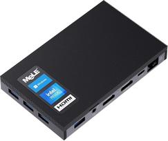 "MeLE" mini kompiuteris be ventiliatoriaus "Windows 10 Pro" "Celeron J4125" 8GB DDR4 256GB eMMC itin plonas mini stalinis kompiuteris 4K HDMI x2, dviejų dažnių "WiFi", USB x4 Gigabit Ethernet, BT 4.2