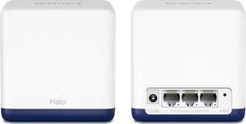 "Mercusys Halo H1900G" (2 vnt.) - AC1900 "Mesh Wi-Fi", dviejų dažnių juosta, iki 350 m² diapazonas, 3 x Gigabit prievadai, MU-MIMO, spindulio formavimas, tėvų kontrolė, "Smart Connect
