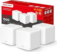 "Mercusys Halo H1500X Wi-Fi 6 Mesh WiFi" rinkinys (3 vnt.), AX1500 dviejų juostų maršrutizatorius ir kartotuvas, gigabitinis prievadas, rekomenduojamas 3-5 kambarių namams, sklandus tarptinklinis ryšys, MERCUSYS programėlė