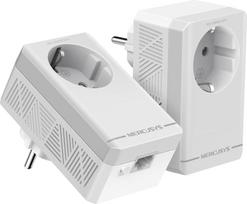 "Mercusys MP300P KIT Powerline" adapterio rinkinys su lizdu, AV600, Gigabit prievadas, "Plug & Play", suderinamas su visais maršrutizatoriais ir "HomePlug AV/AV2 Powerline" adapteriais, idealiai tinka medijos transliacijoms