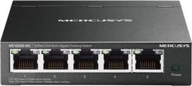 "Mercusys MS105GS-M2" 5 prievadų 2,5 gigabito nevaldomas tinklo komutatorius, Ethernet skirstytuvas, "Plug & Play", montuojamas ant darbastalio / sienos, metalinis dizainas be ventiliatoriaus