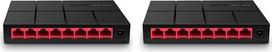 "Mercusys MS108G" 8 prievadų Gigabitinio tinklo komutatorius, LAN komutatorius Ethernet Splitter, Plug-and-Play, nevaldomas, lengvesnis (2 pakuotės)