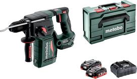 "metabo" akumuliatorinis kombinuotas plaktukas KH 18 LTX BL 24-18 V, 2,2 J smūgio energija, 4750 aps./min. smūgių dažnis - SDS-Plus, be šepečių - Komplekte yra 2 x LiHD akumuliatorius 4,0 Ah, įkroviklis ASC 55 ir metaBOX 165 L