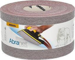 "Mirka Abranet" 5454400180 Tinklelio akučių šlifavimo ritinėlis 115 mm x 25 m Velcro / grūdėtumas P80 / 1 ritinėlis / skirtas medienai, mentėms, lakui, plastikui šlifuoti