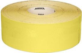 "Mirka" geltonas šlifavimo popierius Šlifavimo ritinys / 93 mm x 50 m / P80 / kietmedžio, spygliuočių medienos, dažų šlifavimas, mentelė, plastikas / 1 ritinys