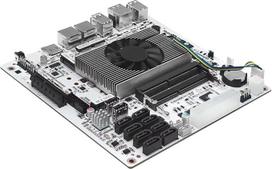 "Mni ITX NAS" pagrindinė plokštė 8 Bay i5 8265U, 17 x 17 cm, su 2 x 2,5GbE LAN, 2 x DDR4 lizdu, 2 x NVMe, 1 x PCI-Ex4, palaiko VT-x/VT-d, HD+DP 4K, "Barebone