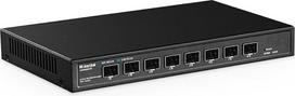 "MokerLink" 8 prievadų 10Gb/s SFP+ valdomas komutatorius, palaiko 1G/2.5G/10G SFP modulį, 160Gb/s pralaidumas, be ventiliatoriaus, metalinis interneto valdomas tinklo komutatorius