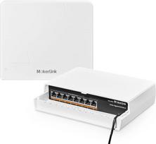 "MokerLink" 8 prievadų Gigabit PoE komutatorius, skirtas naudoti lauke, 8 PoE+ prievadai 1000Mbps, 802.3af/at 120W, atsparus oro sąlygoms, be ventiliatoriaus, nevaldomas Plug and Play komutatorius
