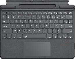 "MoKo" prancūziška jutiklinė "Bluetooth" klaviatūra, skirta 13 colių "Microsoft Surface Pro 11/ Pro 10/ Pro 9/ Pro 8/ Pro X", AZERTY išdėstymo plona belaidžio tipo dangtelio klaviatūra su rašiklio laikikliu (be įkrovimo), pilka
