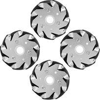 "Naroote 100 Mm Langlebiges Stahl-Mecanum-Räder-Set, Stabile und Leise Rollen für Roboterauto 14162, RC-Car-Zubehör