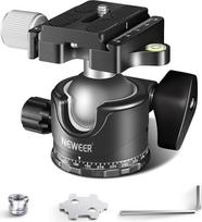 "NEEWER" žemo profilio fotoaparato trikojo rutulinė galvutė, 36 mm metalinė panoraminio trikojo galvutė su žemu svorio centru, suderinama su "Arca" 1/4 colio greitojo nuėmimo plokštele, skirta trikojo šliaužikliui DSLR vaizdo kamerai Trgkr: 15 kg, GM36