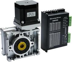"Nema23" žingsninis elektroninis starteris Sliekinė pavarų dėžė RV030 greičio reduktorius su 14 mm išėjimu 3A 56 mm 1,2 NM 172 Oz-in DM542 vairuotojo rinkinys konvertuoti CNC maršrutizatorių NWPNLXEA (RATIO20_WITH TB6600 DRIVER)