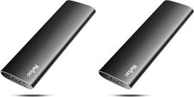 "Netac" SSD išorinis 500GB USB 3.2 Gen 2, išorinis kietasis diskas SSD, skirtas nešiojamiesiems kompiuteriams, TV įrašams, "Mac", PS4, PS5, "Xbox", "Android" mobiliesiems telefonams (USB C aliuminis) (2 vnt.)