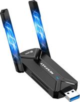 "NEWFAST BE6500 WiFi 7" belaidžio ryšio atmintinė kompiuteriui, 6500Mbps trijuostis "WiFi" USB su 2 didelio stiprumo antenomis, palaiko MLO, MU-MIMO, OFDMA, 4096-QAM, WPA3, suderinama su "Windows 11/10