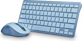 "NGS Fantasy Kit" mėlyna AZERTY įkraunama tyli daugiafunkcinė klaviatūra ir pelė (2,4 GHz/BT1/BT2), 12 daugialypės terpės klavišų, reguliuojamas DPI, suderinama su kompiuteriu, kompiuteriu ir planšetiniu kompiuteriu