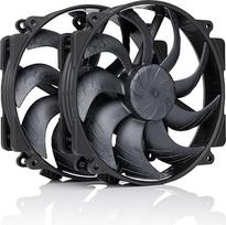 "Noctua NF-A14x25r G2 PWM Sx2-PP Chrome Max Black" dvigubo komplekto tylus 140 mm aukščiausios klasės ventiliatorius su apvaliu rėmeliu, skirtas naudoti "Push-Pull" principu (juodas)